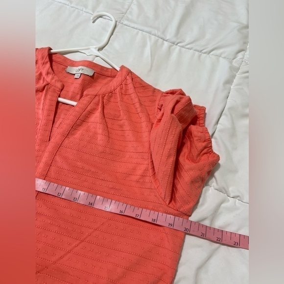 LOFT Puff Sleeve Flounce Swing Dress size L - Picture 9 of 16